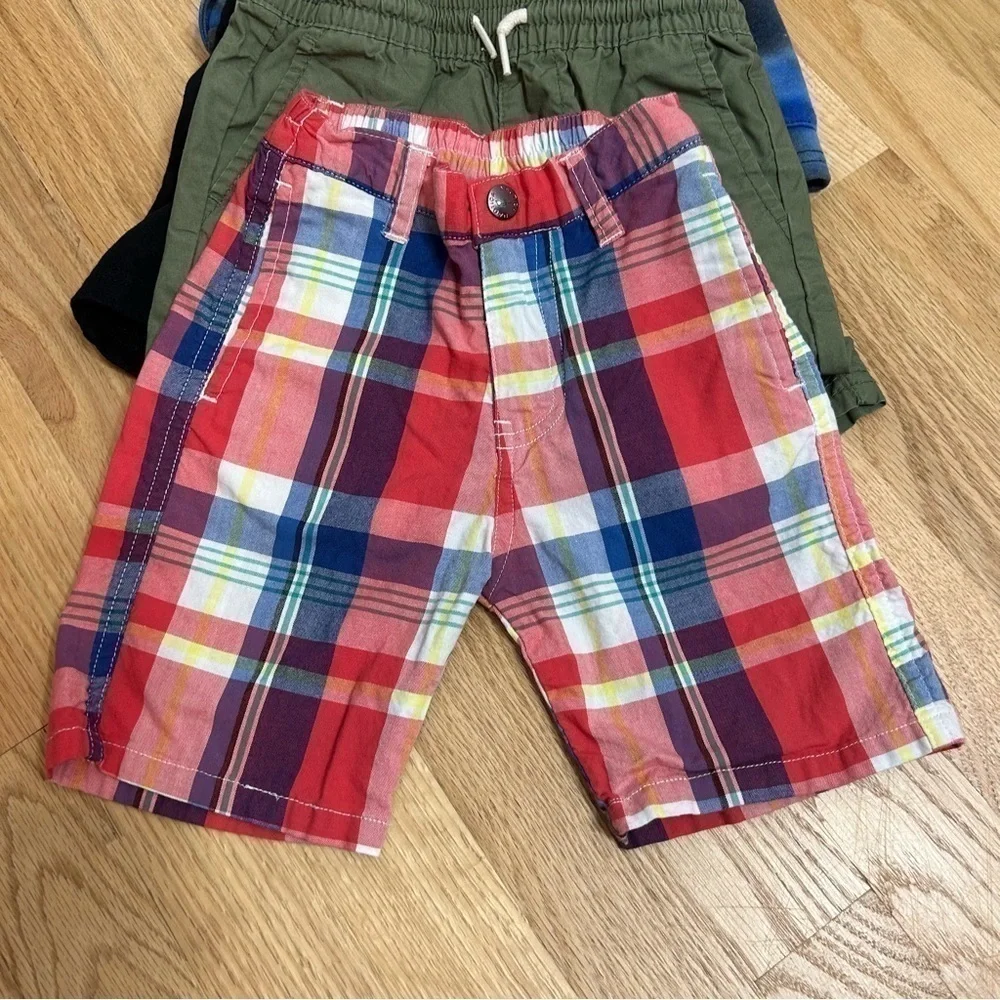 2T Shorts Bundle Lot Boys Nautica Gap Mixed Brands Red Plaid Blue